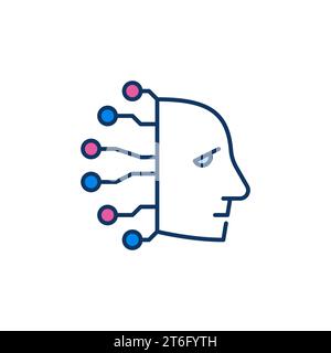 AI Robot Head vector Artificial Intelligence concept colored icon or logo element Stock Vector