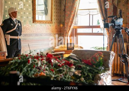 Besiktas, Istanbul, Turkey. 10th Nov, 2023. A view from the room where Mustafa Kemal Ataturk died in Dolmabahce Palace. Mustafa Kemal Ataturk died at 5 past 9 on Thursday morning, November 10, 1938, in Istanbul DolmabahceÂ Palace. (Credit Image: © Tolga Uluturk/ZUMA Press Wire) EDITORIAL USAGE ONLY! Not for Commercial USAGE! Stock Photo