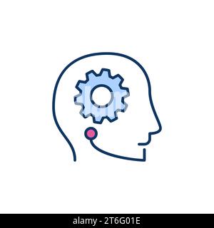 Gear inside AI Head vector concept colored icon or design element Stock Vector