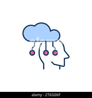 Cloud connected with Head vector Information concept colored icon or logo element Stock Vector