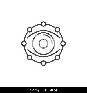 Neural Network Eye Tracking vector concept icon or sign in thin line style Stock Vector