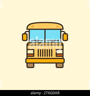 Yellow School-Bus vector concept colored icon or symbol Stock Vector
