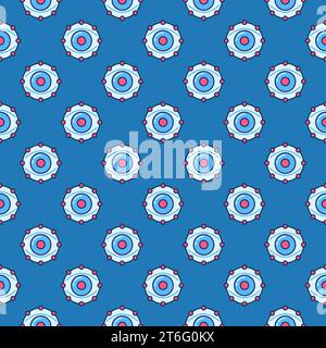 Neural Network Eye vector Image Recognition concept colored seamless pattern Stock Vector
