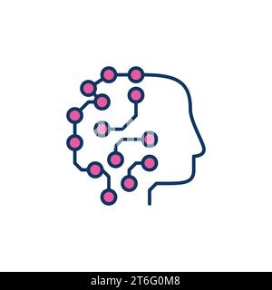Machine Learning Head vector ML Robot concept colored icon or design element Stock Vector