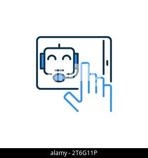 Chatbot on Tablet Screen vector concept colored icon or design element Stock Vector