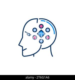 ML and AI Head vector Machine Learning concept colored icon or design element Stock Vector