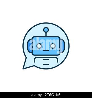 Chatbot in Speech Bubble vector concept colored icon or design element Stock Vector
