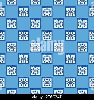 AI Online App in Web Browser vector Artificial Intelligence concept colored seamless pattern Stock Vector