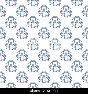 Mouse Click on AI Brain vector Artificial Intelligence concept icon or ...