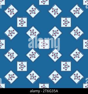 Web Browser with Neural Network vector concept colored seamless pattern Stock Vector