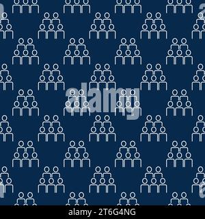 Social Relationships vector People concept seamless pattern in thin line style Stock Vector