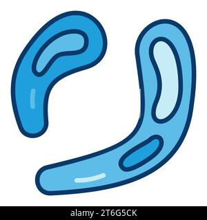 Bacteria vector Contaminant concept blue icon or logo element Stock Vector