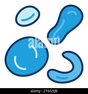 Bacteria Microorganisms vector concept blue icon or design element Stock Vector