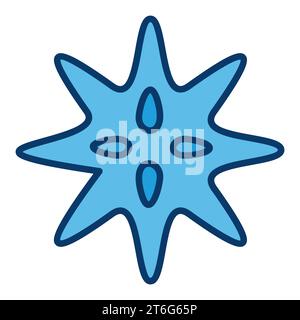 Microorganism or Bacteria Molecule vector concept blue icon or sign Stock Vector