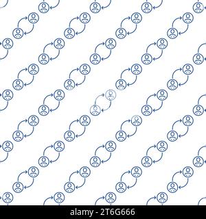Social Relationships and Interaction vector concept linear seamless pattern Stock Vector