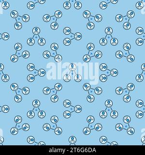 Social Behavior vector Sociology concept minimal blue seamless pattern Stock Vector