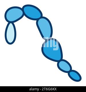 Bacteria Microbe vector concept blue icon or symbol Stock Vector