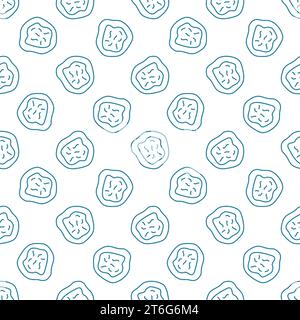Bacteria vector Medical concept outline blue seamless pattern Stock Vector