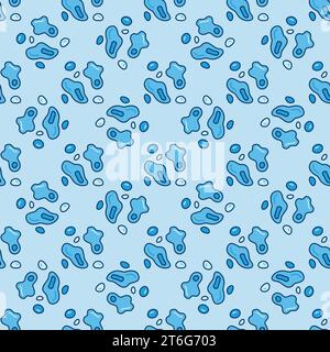 Microbes vector concept blue seamless pattern or background Stock Vector
