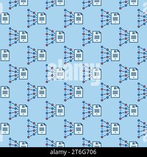 AI Text Generation vector Artificial Intelligence Generator concept colored seamless pattern Stock Vector