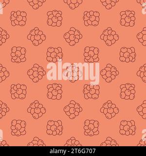 Cocci Bacteria vector concept linear red seamless pattern Stock Vector