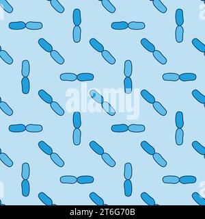 Bacilli vector bacteria concept blue seamless pattern or background Stock Vector
