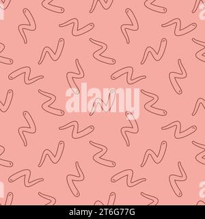 Bacterium vector Worm concept red seamless pattern in thin line style Stock Vector