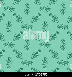 Bacteria vector Microbiology concept green linear seamless pattern Stock Vector