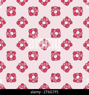 Cocci Bacteria vector concept red seamless pattern Stock Vector