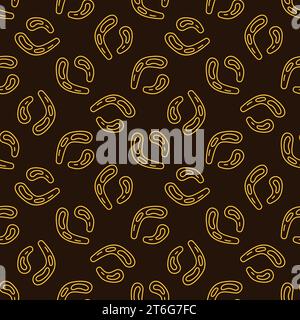 Bacteria vector Contaminant concept linear creative brown seamless pattern Stock Vector