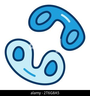 Primitive Bacteria vector concept blue icon or symbol Stock Vector