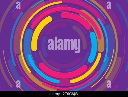 Colorful minimal geometric circles abstract background. Paper technology vector design Stock Vector