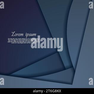 Dark blue corporate material abstract wavy background. Vector illustration Stock Vector