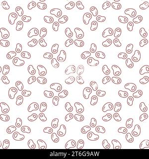Bacteria or Microbes vector concept thin line seamless pattern Stock Vector
