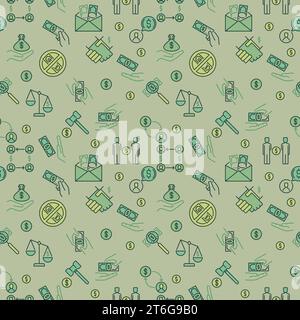 Corruption concept creative seamless pattern - vector Bribery modern background Stock Vector