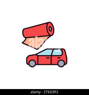 Car Wrapping vector Vehicle Detailing concept colored icon or sign Stock Vector