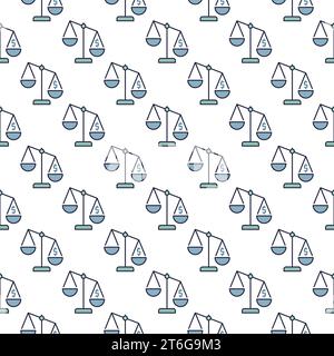 Law Scale with Dollar Sign vector concept colored seamless pattern Stock Vector