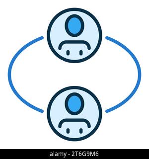 Sociology vector Social Interaction concept blue icon or design element Stock Vector