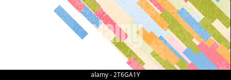 Colorful pastel stripes abstract grunge geometric minimal background. Vector banner design Stock Vector