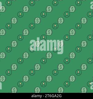 Man and Speech Bubble with Dollar vector concept colored seamless pattern Stock Vector