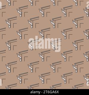 House Roof Gutter System vector concept colored seamless pattern Stock Vector