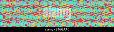 Colorful dots 3d effect abstract technology background. Geometric vector banner design Stock Vector