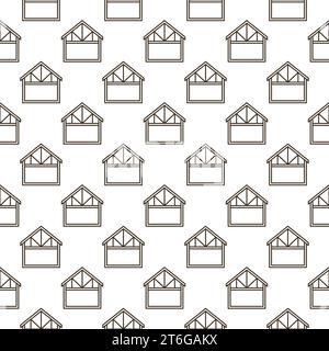 Roof Truss System vector concept seamless pattern in outline style Stock Vector