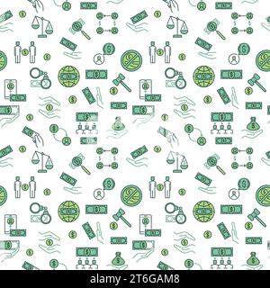 Corruption and Bribery concept creative vector seamless pattern Stock Vector