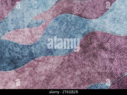 Blue and purple abstract grunge tech wavy background. Geometric vector design Stock Vector