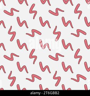 Bacterium vector Worm concept red colored seamless pattern Stock Vector