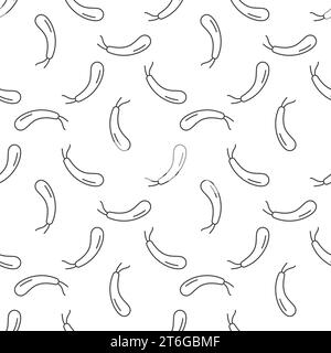 Spirillum vector Gram negative bacteria concept outline seamless pattern Stock Vector