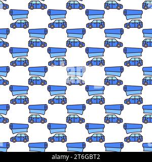 Blue Vehicle and Vinyl Film creative seamless background. Vector Car Wrapping concept modern pattern Stock Vector