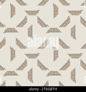 Roof Installation and Maintenance vector concept line seamless pattern Stock Vector