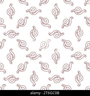 Spirochetes vector Bacteria concept linear seamless pattern Stock Vector